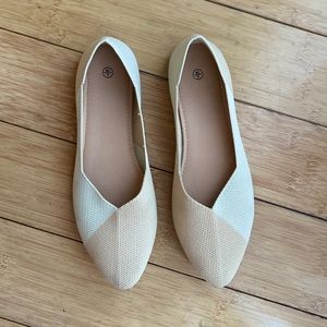 Knit Color Block Pointed Toe Flats
